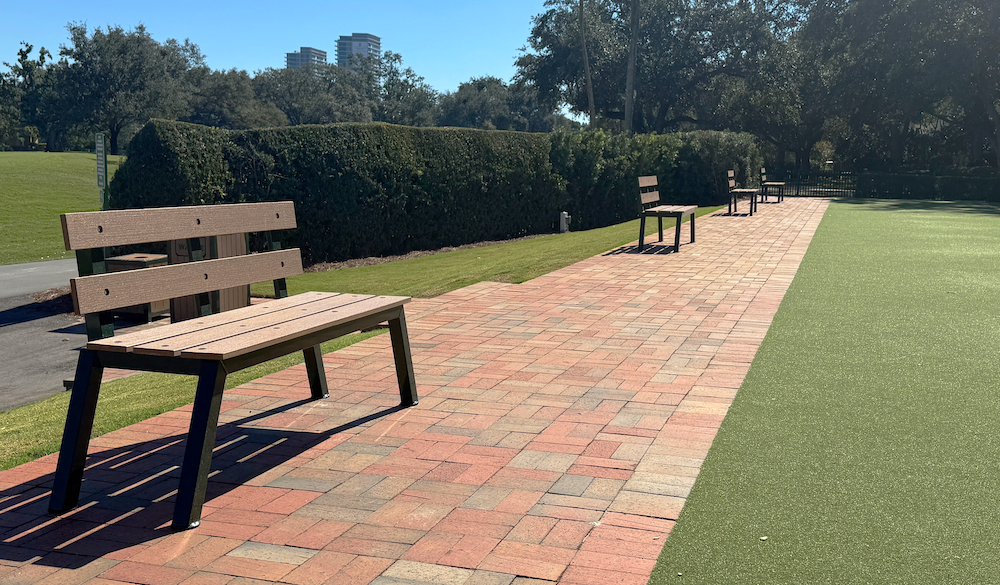 benches in a practice area