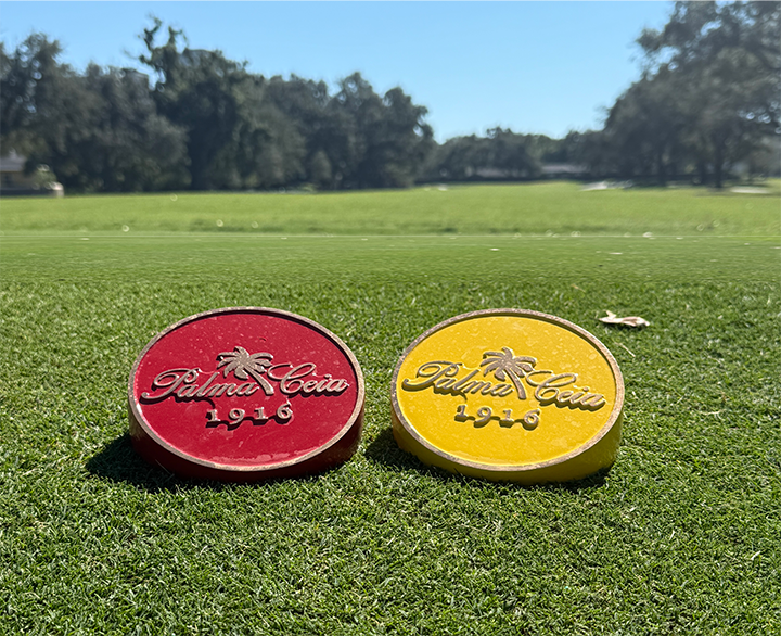 red and yellow tee markers