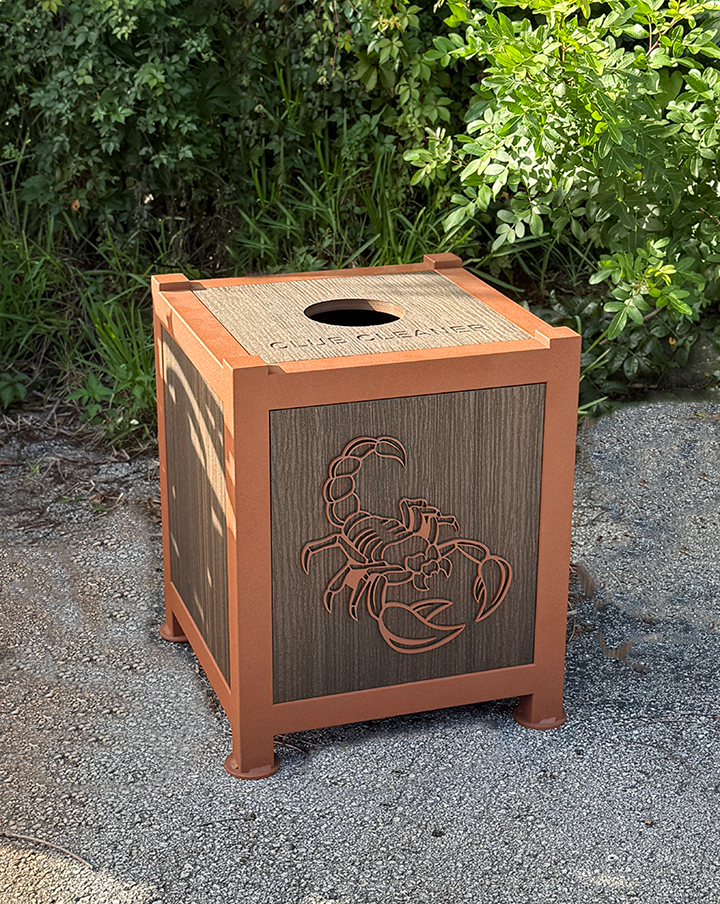 club cleaner with cut metal branding