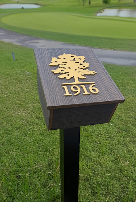 closed scorecard box with golf logo